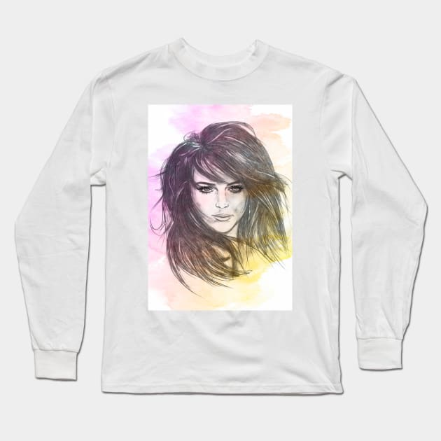 Lindsay Lohan Long Sleeve T-Shirt by Svetlana Pelin